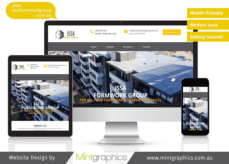 issa group website design mint graphics